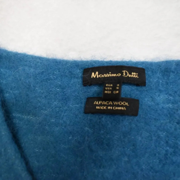 Massimo Dutti Sweater Sz S Crop Boxy Alpaca Wool Blend Crop 3/4 Sleeve Boho - Picture 9 of 15